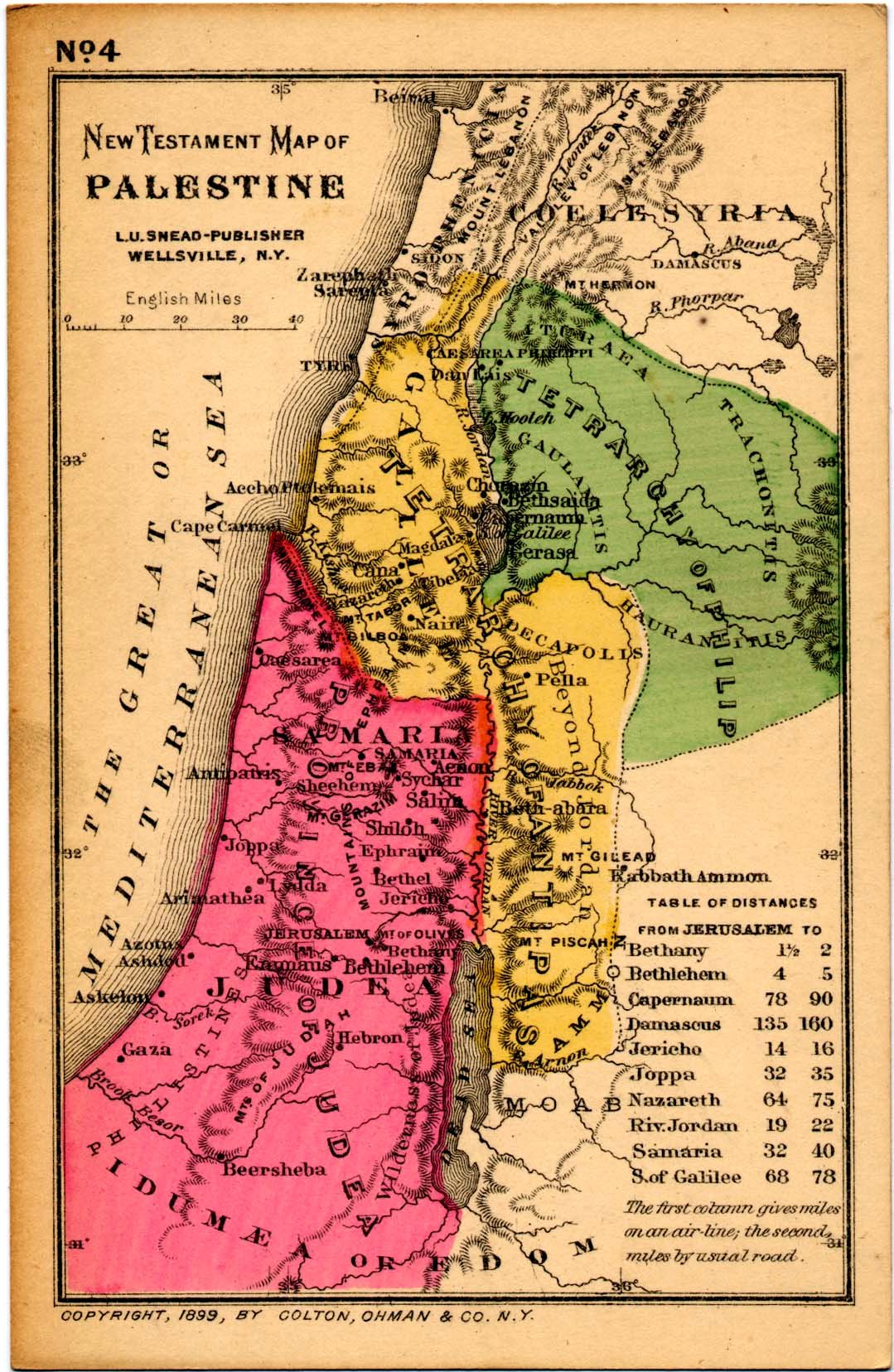 New Testament Map Of Palestine 4 Of 5