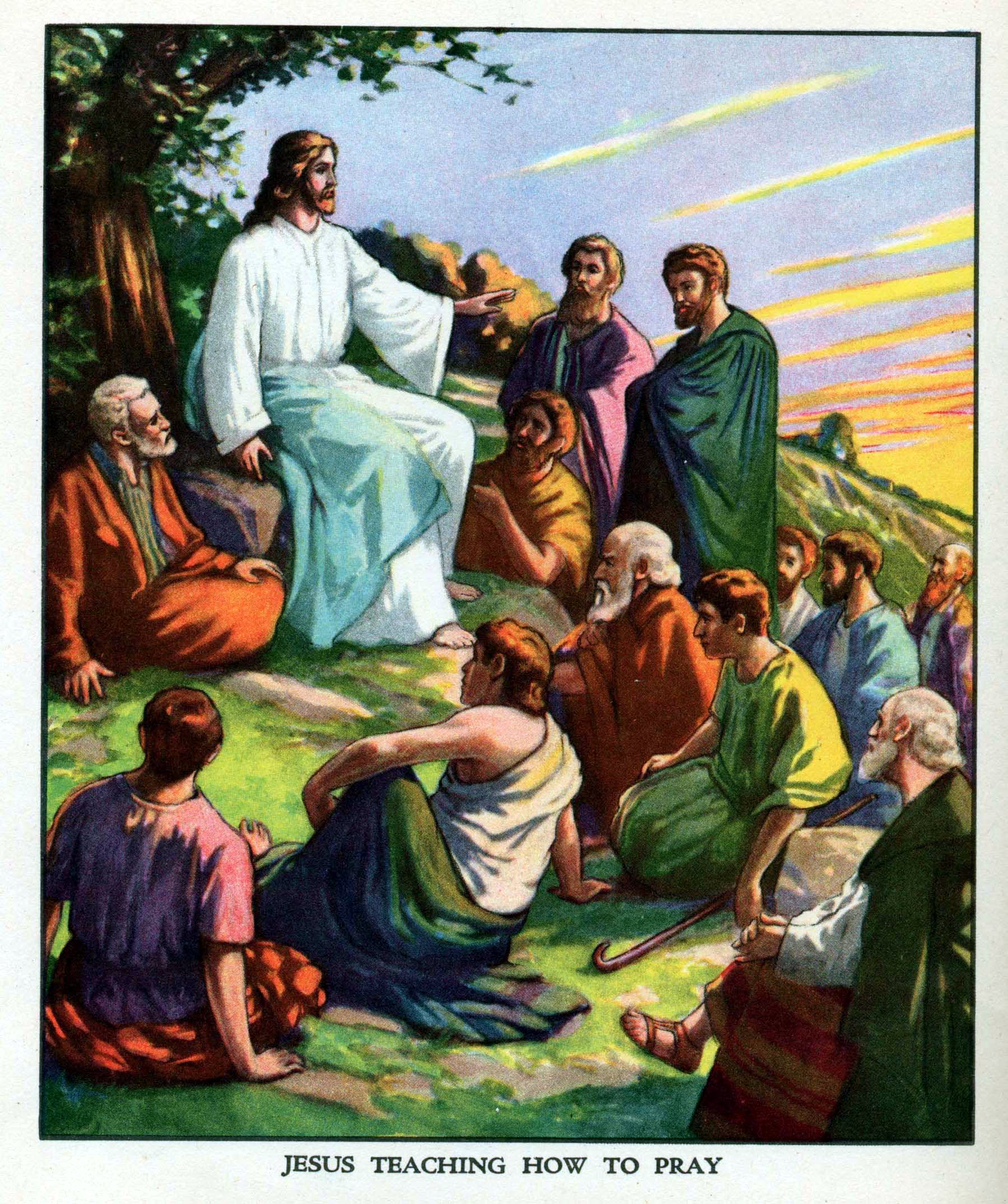 Jesus teaching how to pray